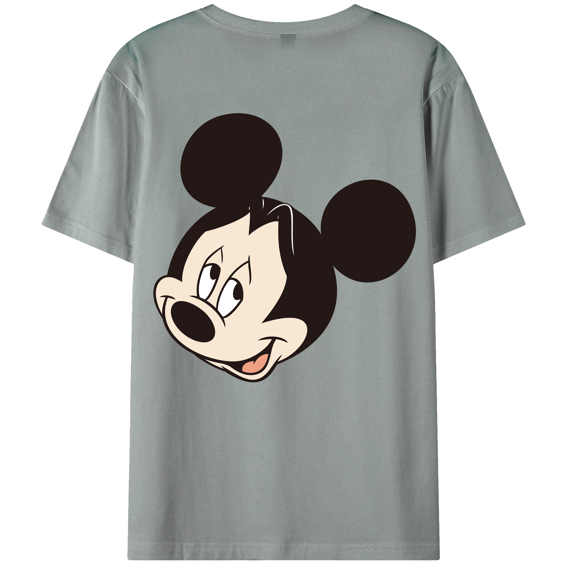 ミッキーマウス Mickey Mouse 綿100％ メンズ半袖Tシャツ（バックプリント） 通気性